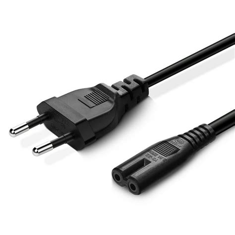 Power Cable European 2 Pole Euro Plug (Type C) to IEC C7 Figure 8 Cord ...