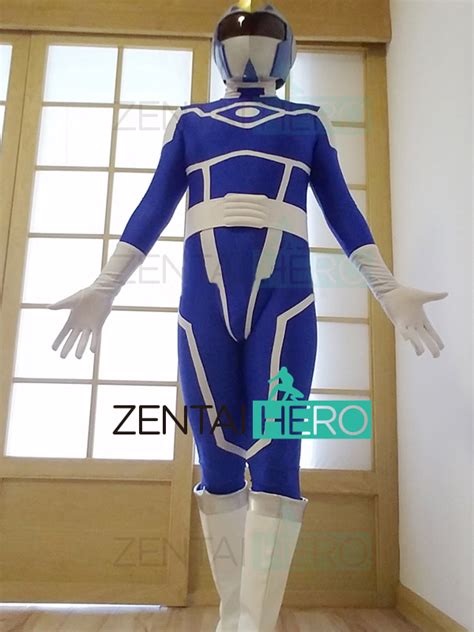 Blue And White Ranger Cosplay Costume Zentai Halloween [18091703] - $45 ...