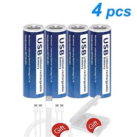 Buy PALO 1.5V AA Li-ion Battery 2800mWh AA Rechargeable Battery USB AA Lithium Aa Battery 2A ...