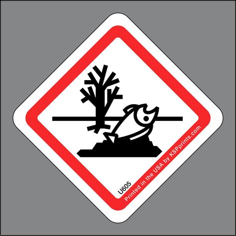 Use environment symbol label to call out environmental hazards in material