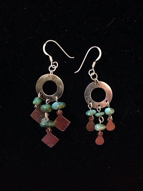 Vintage turquoise sterling silver earrings | Turquoise sterling silver ...