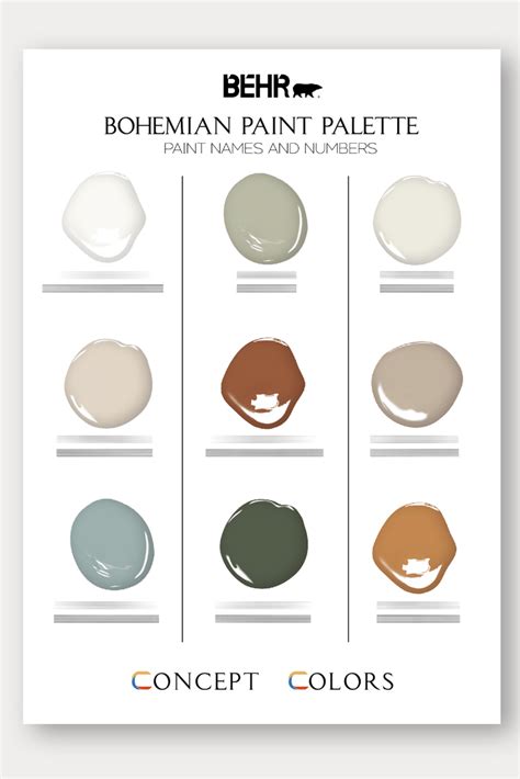 Bohemian Home Paint Palette Behr Complementary Whole House - Etsy in 2023 | Paint colors for ...