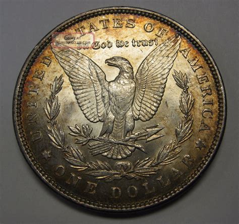 Stunning Rainbow Toned 1889 Morgan Silver Dollar Grading Gem Bu C43