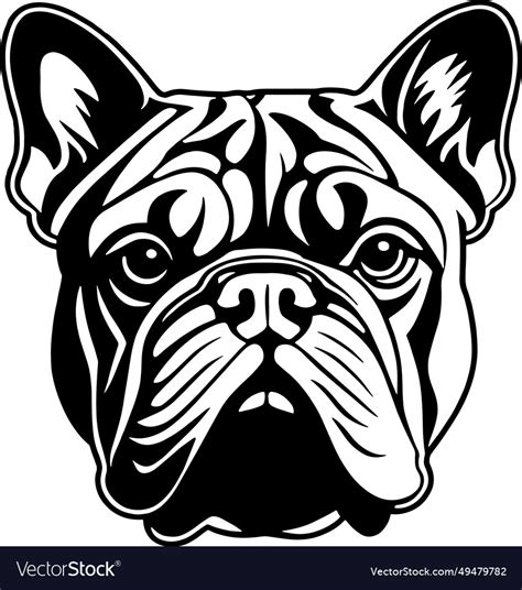 Bulldog portrait silhouette Royalty Free Vector Image