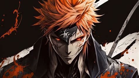 Ichigo Kurosaki Wallpaper 4K, AI art, Bleach