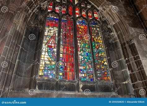 Stained Glass Window in Manchester Cathedral Stock Photo - Image of manchester, building: 259250820