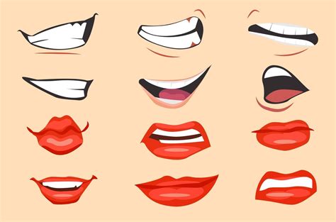 Cartoon mouth expressions set. Vector illustration. 2301252 Vector Art at Vecteezy