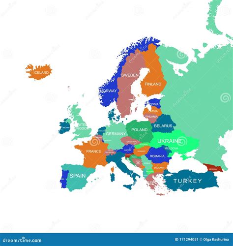 World Map. Graphic Vector of Europe Map Stock Illustration ...