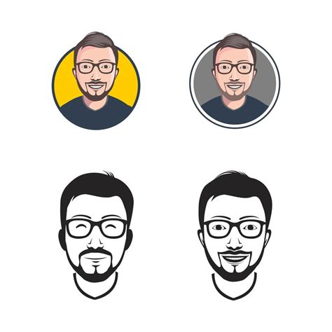 male avatar with glasses 5248669 Vector Art at Vecteezy