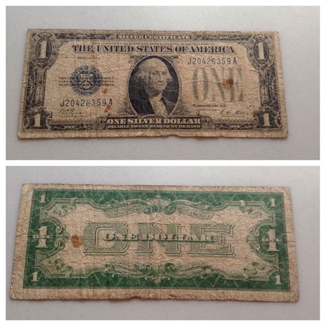 VINTAGE 1928-A $1 ONE DOLLAR BILL SILVER CERTIFICATE FUNNYBACK BLUE ...