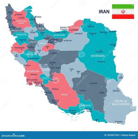 Iran - Map and Flag - Detailed Vector Illustration Stock Illustration ...