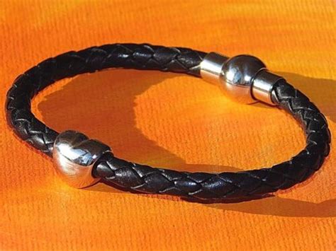 Ladies Black braided leather & stainless steel heart bracelet by Lyme Bay Art. | eBay