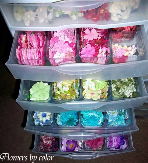 My Flower Obsession - Scrapbook.com I want a drawer set full of flowers! | Craft room storage ...