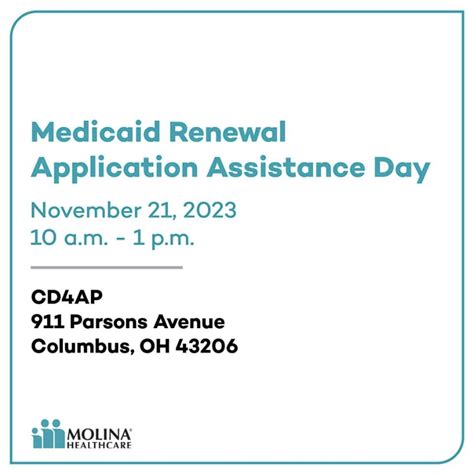 Medicaid Renewal Application Assistance Day — Homeport