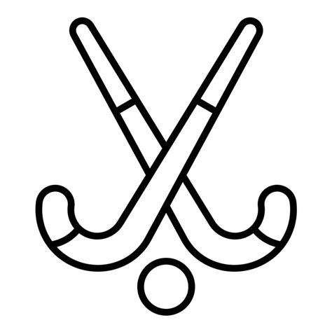 icono de línea de pelota y palo de hockey sobre césped 14730996 Vector ...