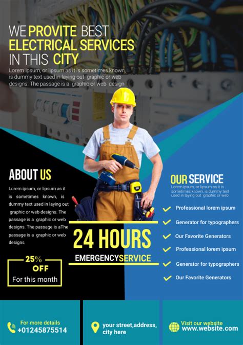 electrical service flyer template | PosterMyWall