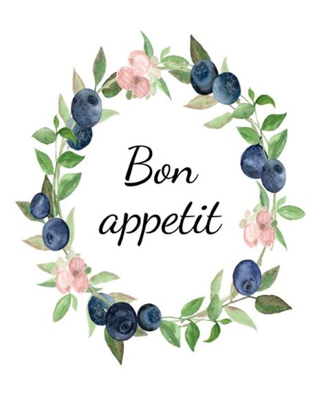 Bon Appetit, French Kitchen Art Printable, Bon Appetit Wall Art ...