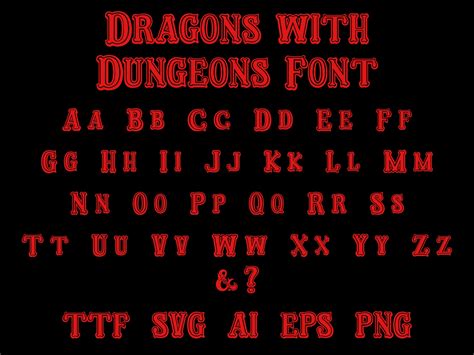 Drachen mit Dungeons Schrift ttf svg eps png Cricut - Etsy Schweiz