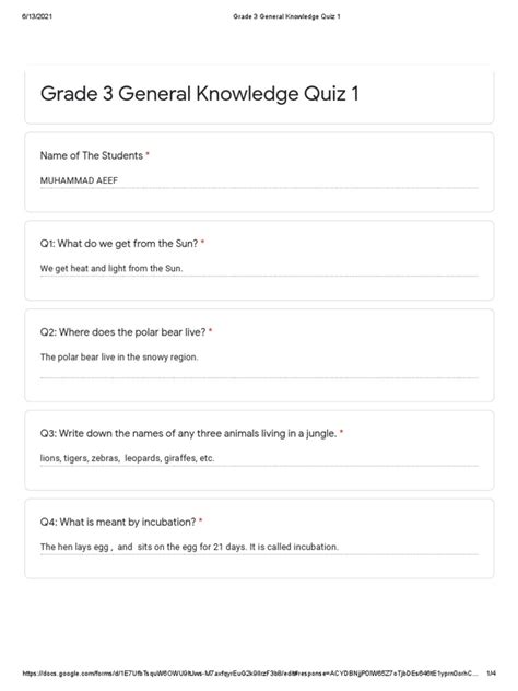 Blank Quiz - Google Forms | PDF | Nature