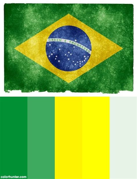 Brazil Grunge Flag Color Palette | Flag colors, Color palette, Soothing ...