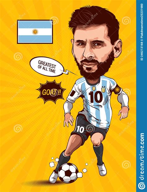 Illustrative Editorial Cartoon of Lionel Messi 10 Editorial Stock Photo ...