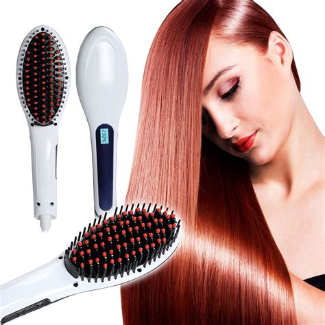 CoastaCloud Hair Straightener Brush with LED Display - Portable ...