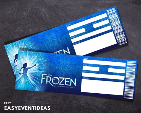 Printable Frozen the Musical Ticket Editable Frozen Tickets - Etsy | Musical tickets, Frozen ...