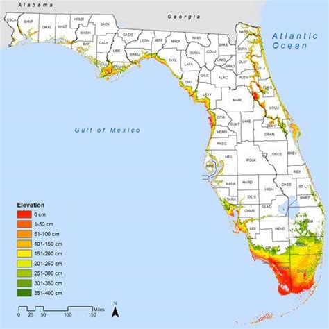 Highest Elevation In Florida Map