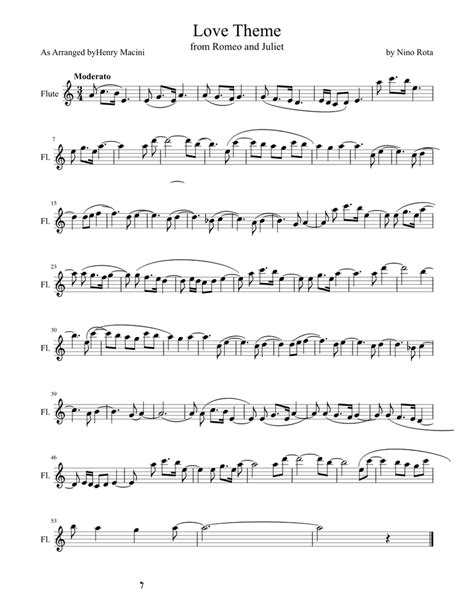 Love Theme Sheet music for Flute (Solo) | Musescore.com