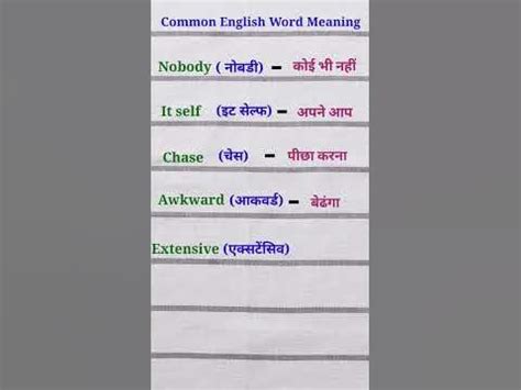 English word meaning for daily use #shorts #ytshorts #englishspeaking - YouTube