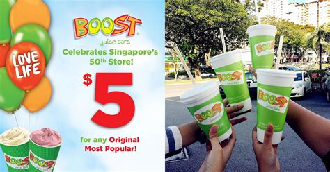 Boost Juice Bars celebrates 50th store in S'pore, sells Most Popular Drinks for only $5 per cup ...