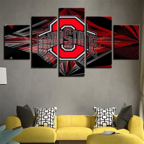 Ohio State Buckeyes Football – Sport 5 Panel Canvas Art Wall Decor – Canvas Storm