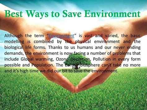 PPT - Best Ways to Save Environment PowerPoint Presentation, free ...