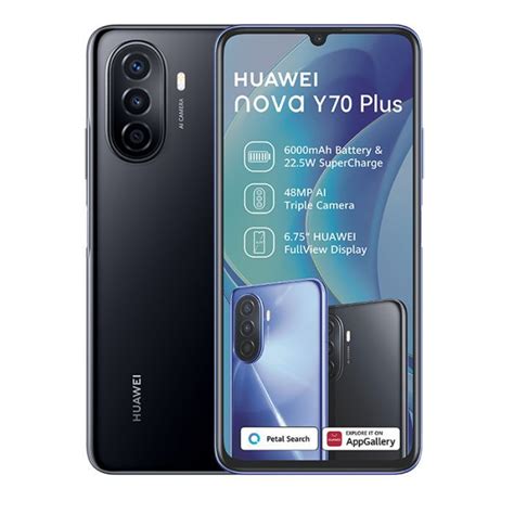 Huawei Nova Y70 Plus 128GB Single Sim - Midnight Black | Shop Today. Get it Tomorrow! | takealot.com