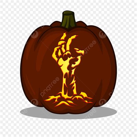 Carved Pumpkins Clipart Transparent PNG Hd, Zombie Hand Design For ...