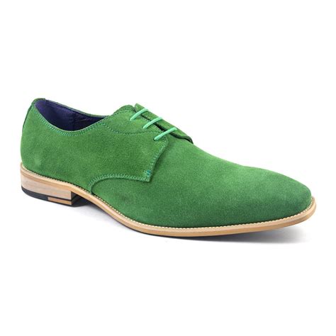 Buy Mens Green Suede Derby Shoes | Gucinari