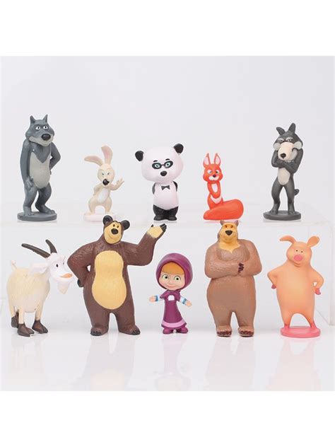 Figures from the cartoon "Masha and the Bear" 10 characters - Inspire Uplift