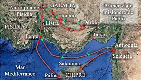 Mapa Del Primer Viaje Misionero De Pablo - Printable Maps Online