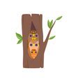 Cute forest animals sitting in burrows and tree Vector Image