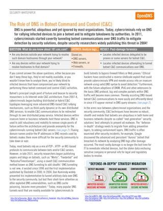 OpenDNS Whitepaper: DNS's Role in Botnet C&C | PDF