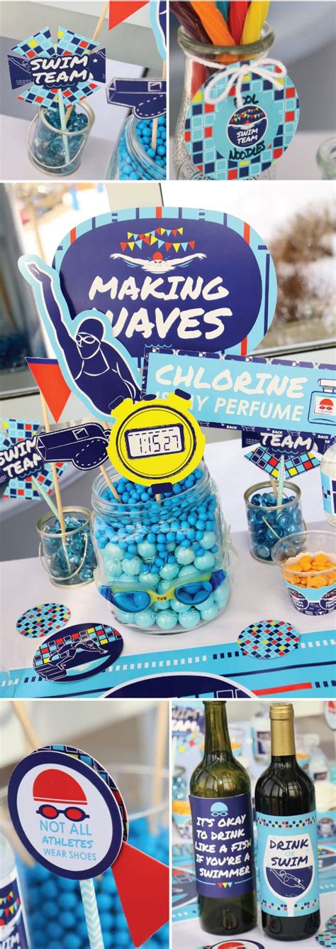 Making Waves! Swim Team Party Ideas | Swim team party, Banquet centerpieces, Team party