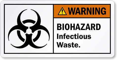 Warning Biohazard Infectious Waste Label, SKU: LB-2232