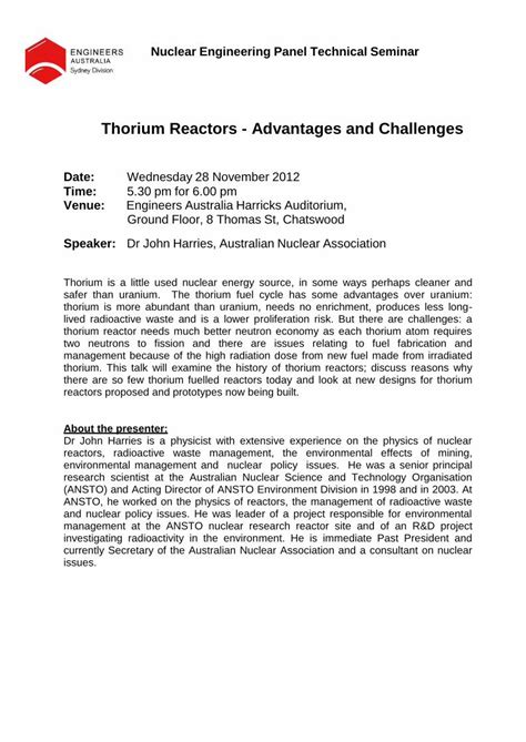 (PDF) Thorium Reactors - Advantages and Challenges · Thorium Reactors ...