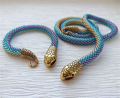 Snake Jewelry Set For Women, Beaded Snake Necklace, Statement Necklaces ...