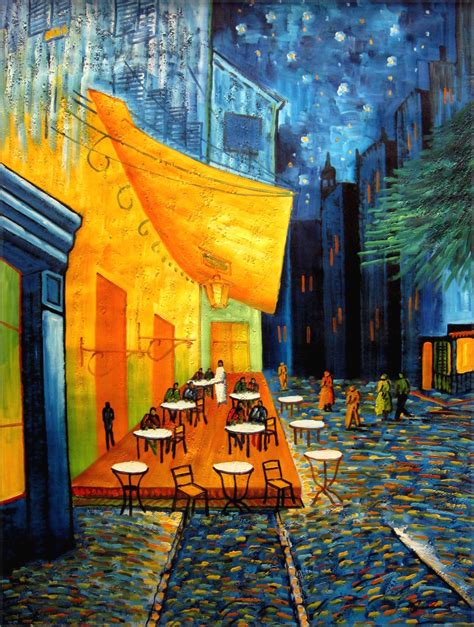 Stretched Van Gogh Cafe Terrace at Night Repro Hand Painted Oil Painting 36x48in | eBay