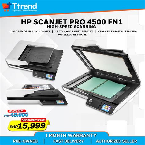 HP SCANJET Pro 4500 fn1 Network Scanner, Computers & Tech, Printers ...