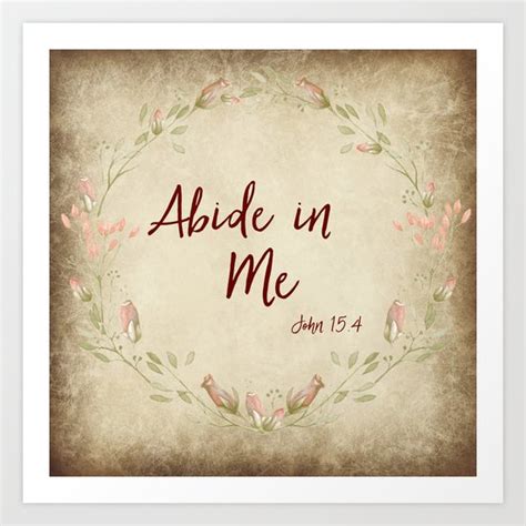 Abide in Me Print Scripture Abide in Me Wall Art Black White Cursive ...