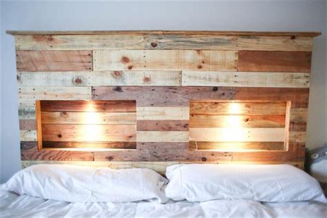 Pallet Wood Headboard with Lights