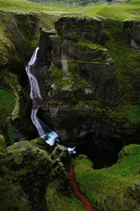 Waterfall in Fjadrargljufur Canyon, Iceland Stock Photo - Image of ...