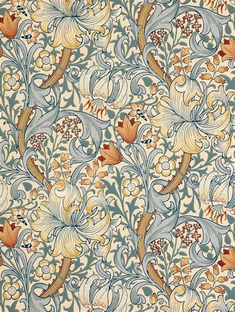 'Golden Lily' William Morris | William morris art, William morris wallpaper, William morris patterns